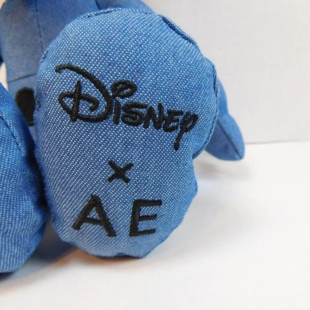 Disney x AE American Eagle Special Edition Mickey Mouse Plush Blue Denim 12" - Picture 6 of 8